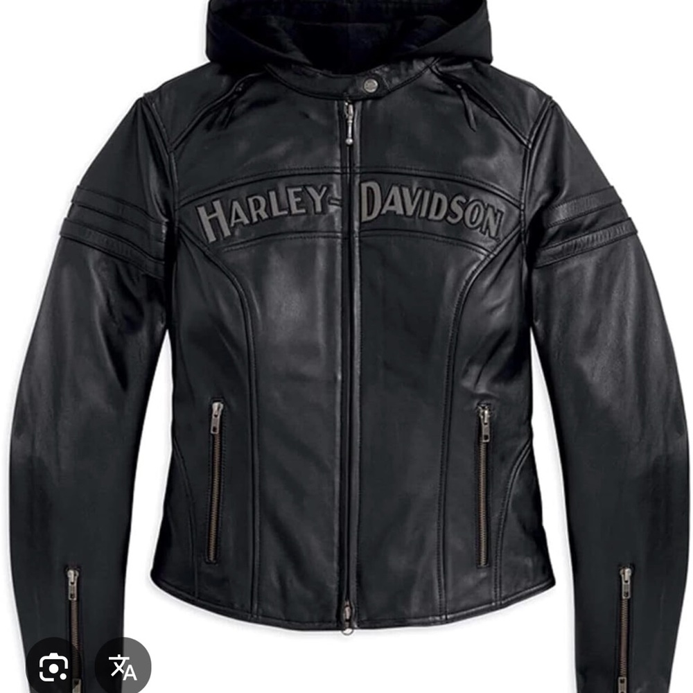 Harley-Davidson Black Hooded Leather Jacket